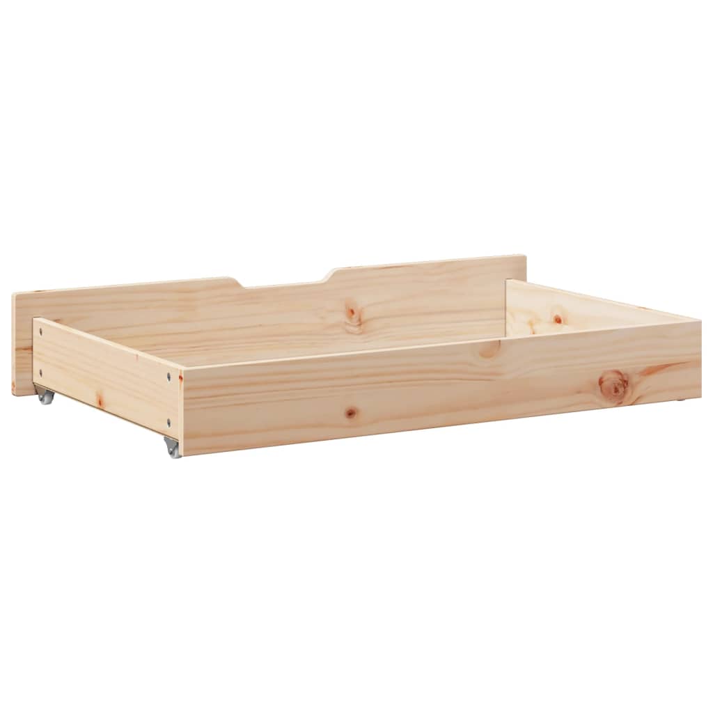 Tiroirs sous le lit avec roulettes 2 pcs 95x55x16 cm pin massif