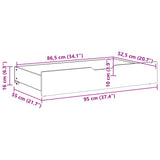 Tiroirs sous le lit avec roulettes 2 pcs 95x55x16 cm pin massif