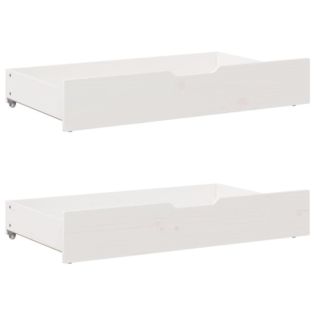 Tiroirs sous le lit 2 pcs blanc 95x55x16 cm bois de pin massif