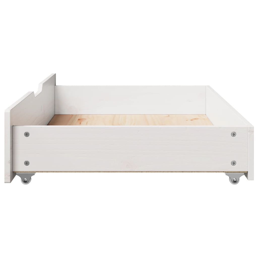 Tiroirs sous le lit 2 pcs blanc 95x55x16 cm bois de pin massif