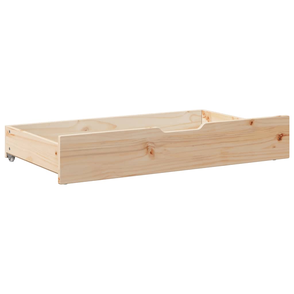 Tiroirs sous le lit avec roulettes 2 pcs 90x55x16 cm pin massif