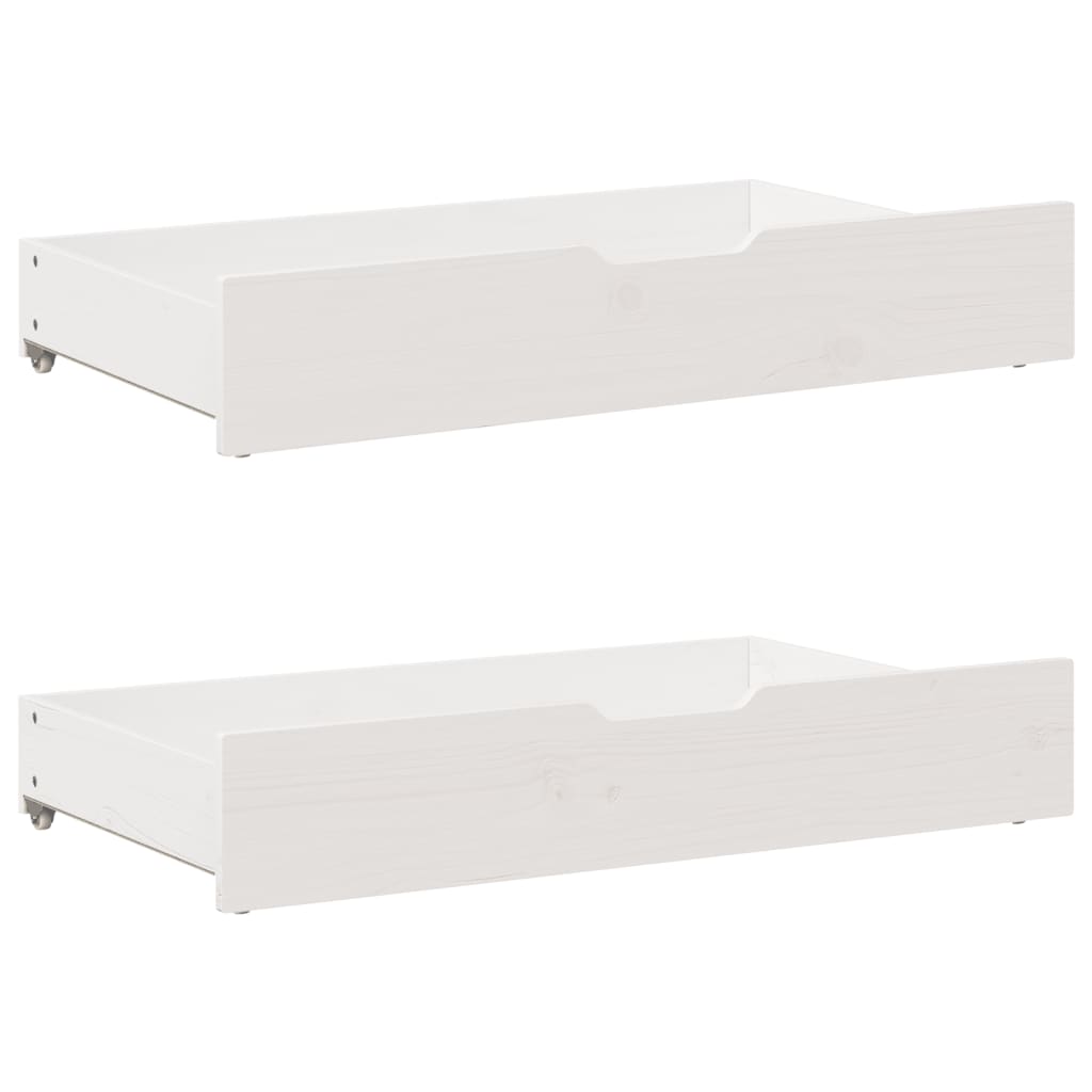 Tiroirs sous le lit 2 pcs blanc 90x55x16 cm bois de pin massif