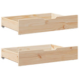 Tiroirs sous le lit avec roulettes 2 pcs 85x55x16 cm pin massif