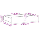 Tiroirs sous le lit avec roulettes 2 pcs 85x55x16 cm pin massif