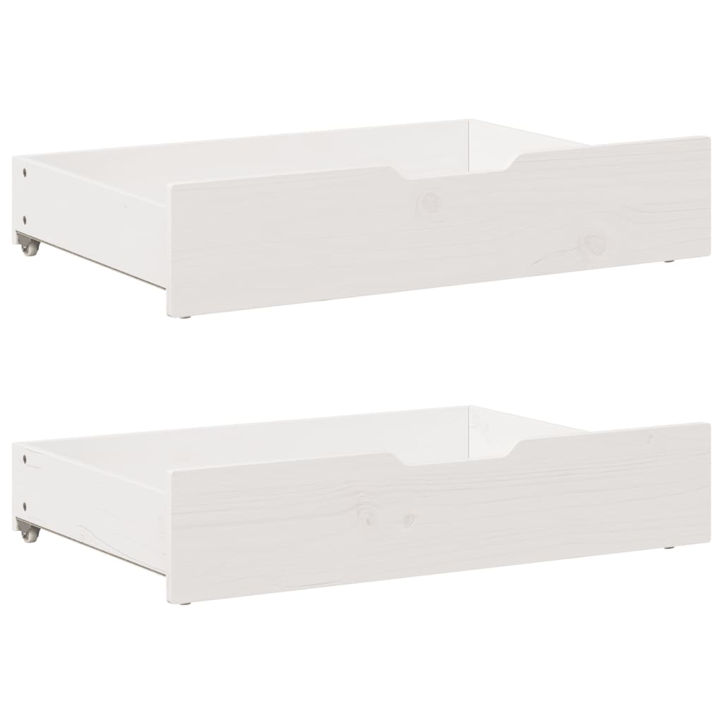 Tiroirs sous le lit 2 pcs blanc 85x55x16 cm bois de pin massif