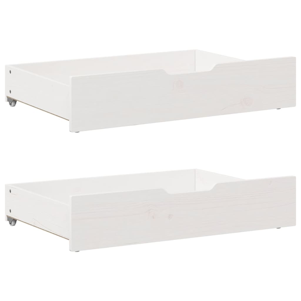 Tiroirs sous le lit 2 pcs blanc 80x55x16 cm bois de pin massif