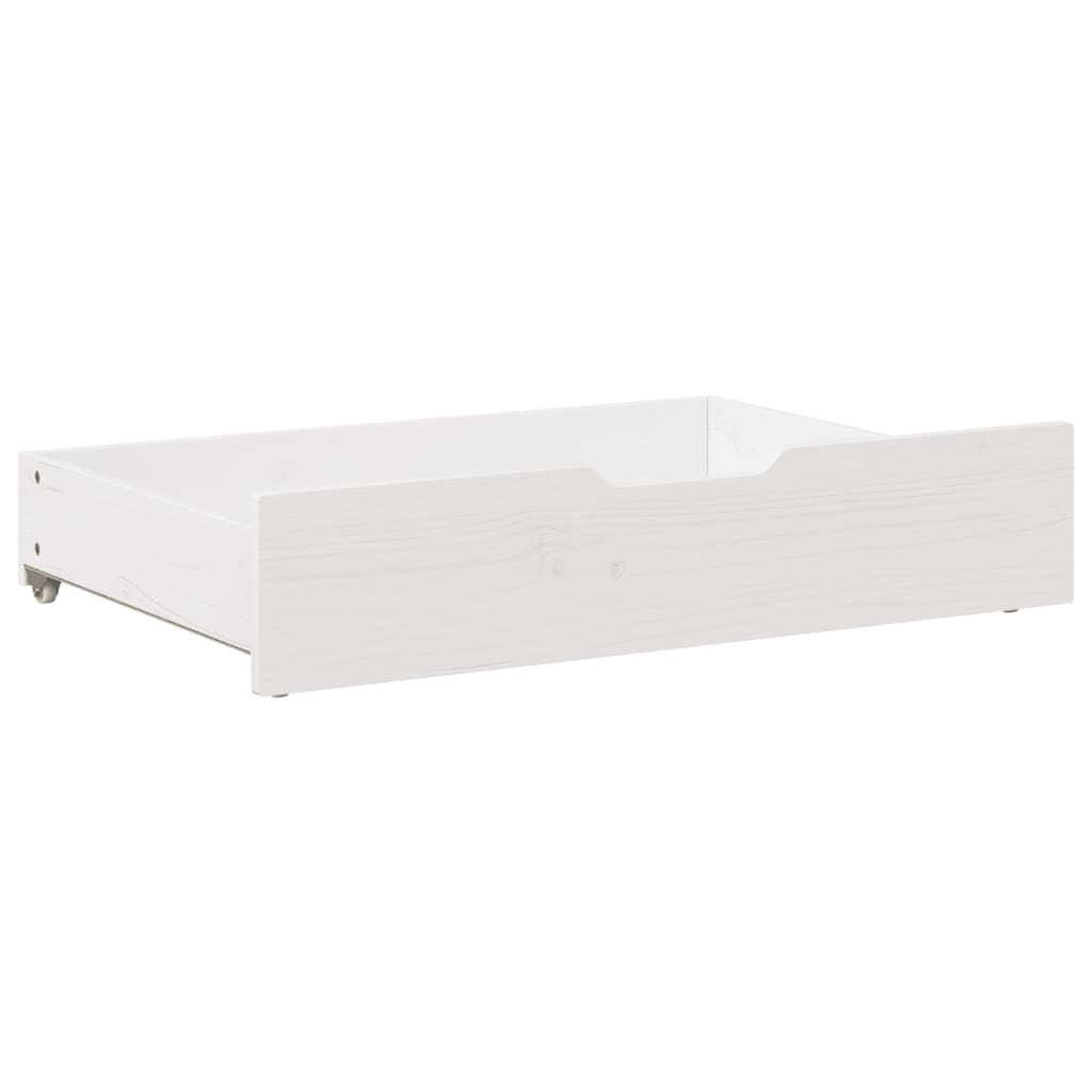 Tiroirs sous le lit 2 pcs blanc 80x55x16 cm bois de pin massif