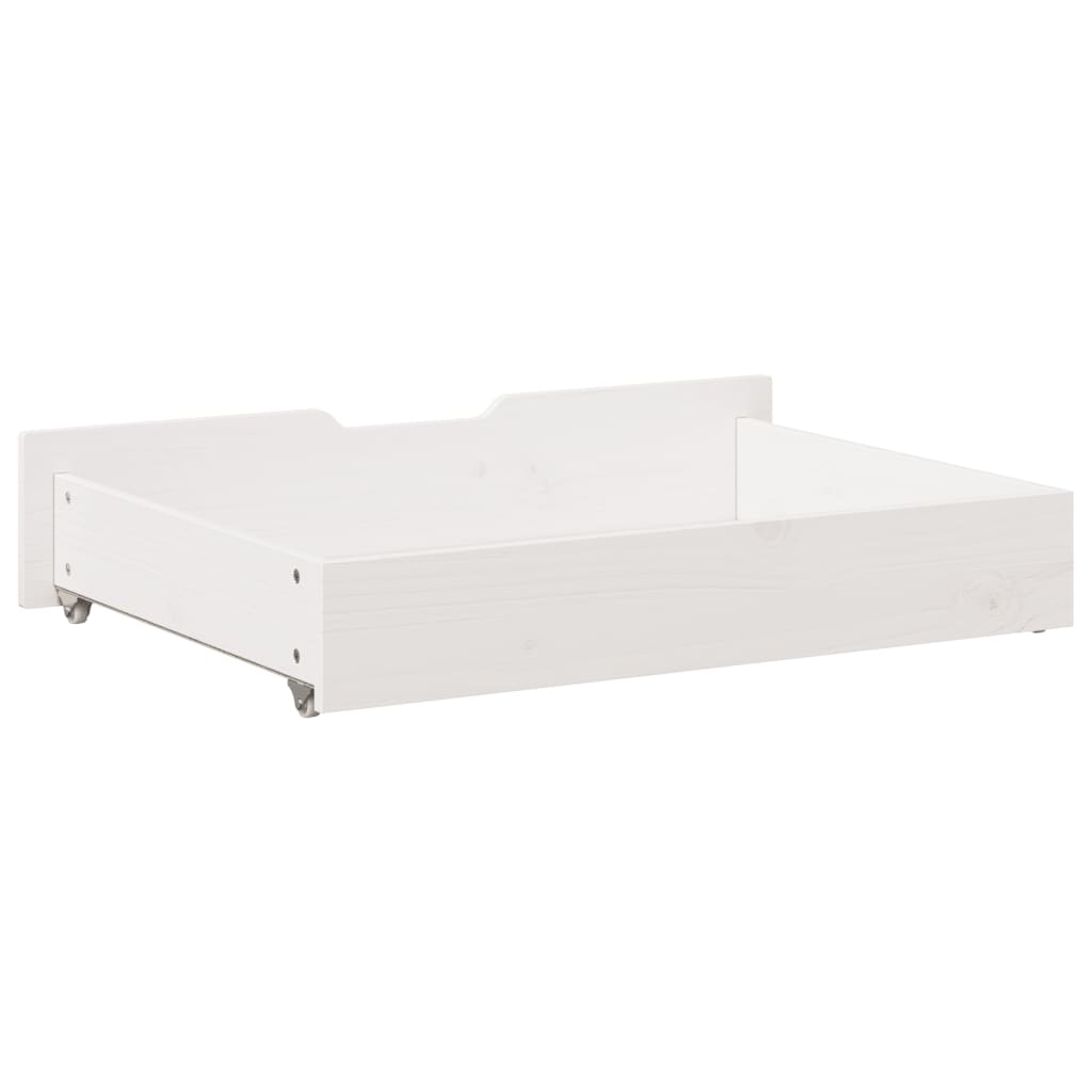 Tiroirs sous le lit 2 pcs blanc 80x55x16 cm bois de pin massif