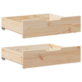 Tiroirs sous le lit avec roulettes 2 pcs 75x55x16 cm pin massif