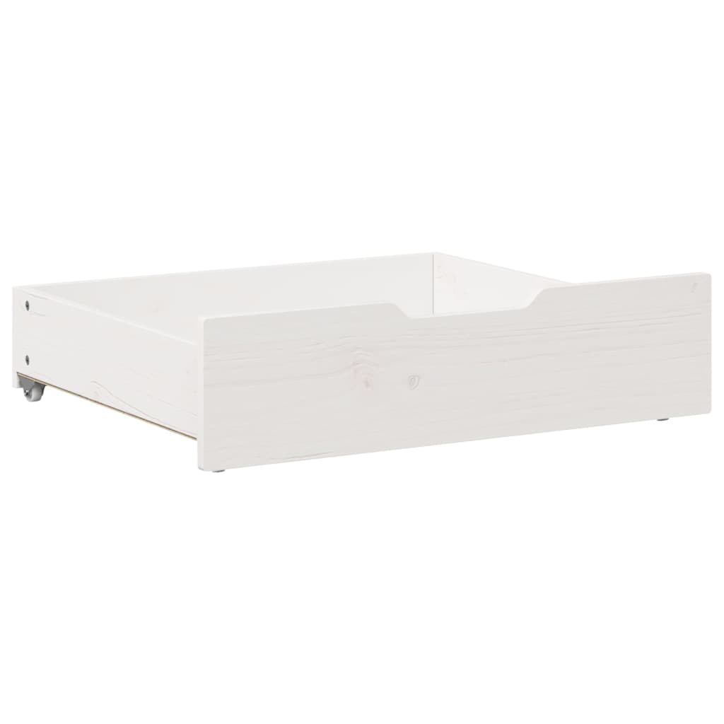 Tiroirs sous le lit 2 pcs blanc 75x55x16 cm bois de pin massif