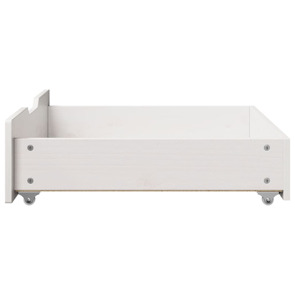 Tiroirs sous le lit 2 pcs blanc 75x55x16 cm bois de pin massif