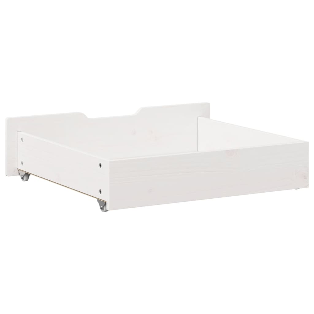 Tiroirs sous le lit 2 pcs blanc 75x55x16 cm bois de pin massif