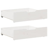 Tiroirs sous le lit 2 pcs blanc 65x55x16 cm bois de pin massif