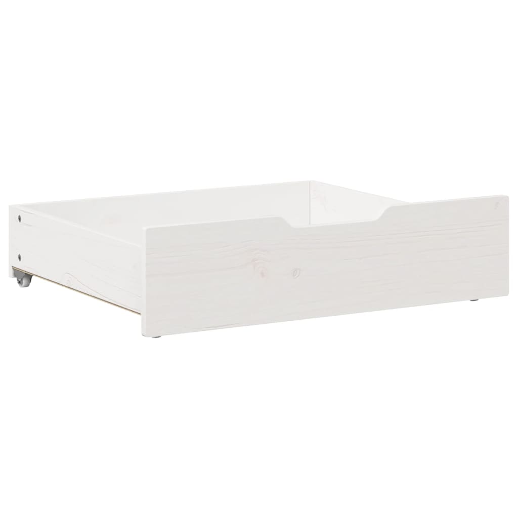 Tiroirs sous le lit 2 pcs blanc 65x55x16 cm bois de pin massif