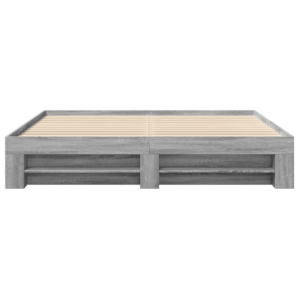 Cadre de lit sans matelas sonoma gris 200x200 cm