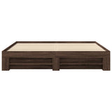 Bed frame without mattress brown oak 200x200 cm