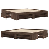 Bed frame without mattress brown oak 200x200 cm