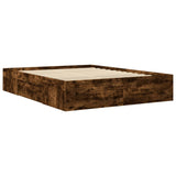 Cadre de lit sans matelas chêne fumé 160x200 cm bois ingénierie