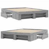 Cadre de lit sans matelas sonoma gris 160x200cm bois ingénierie