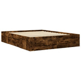 Cadre de lit sans matelas chêne fumé 150x200 cm bois ingénierie