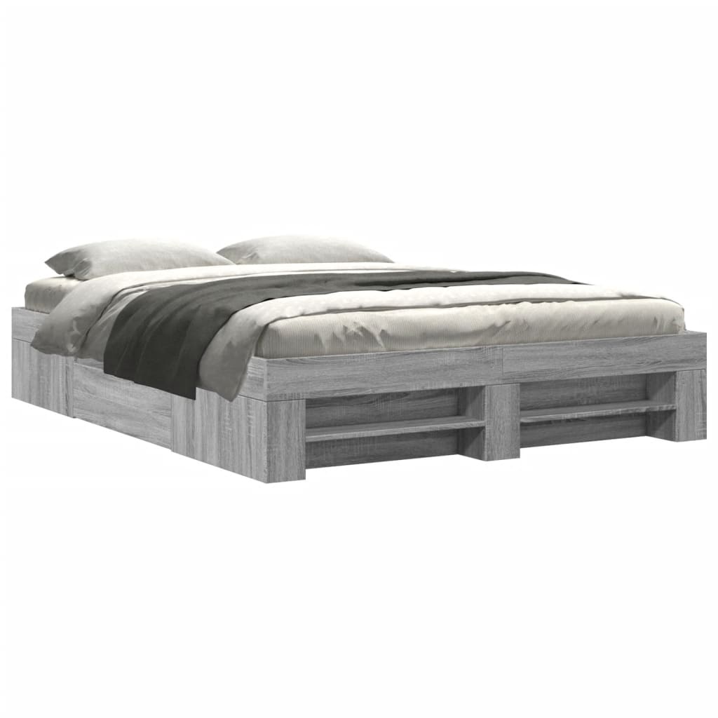 Cadre de lit sans matelas sonoma gris 150x200 cm