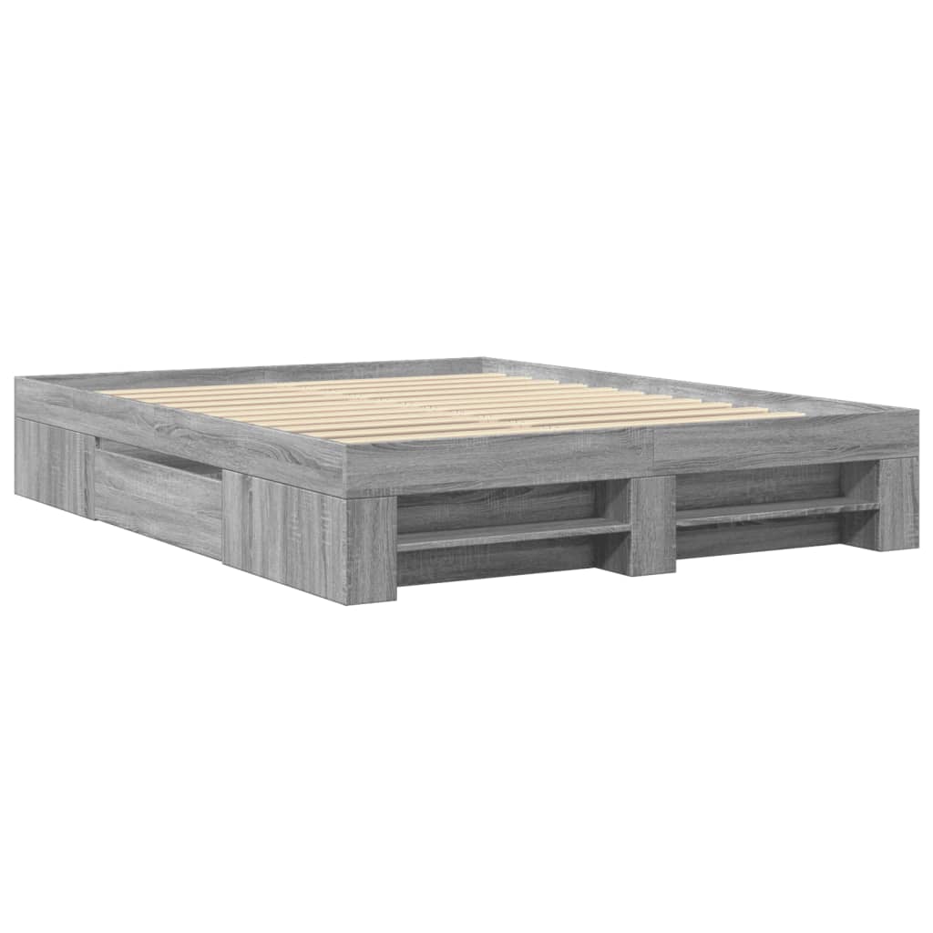 Cadre de lit sans matelas sonoma gris 150x200 cm