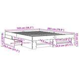 Bettgestell ohne Matratze weiß 140x200 cm Holzwerkstoff