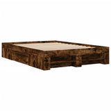 Cadre de lit sans matelas chêne fumé 120x200 cm bois ingénierie