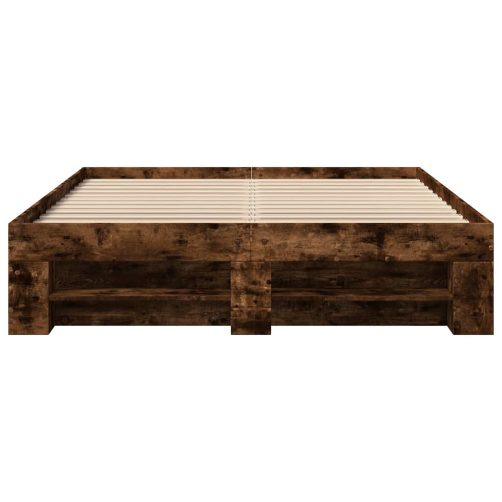 Cadre de lit sans matelas chêne fumé 120x200 cm bois ingénierie