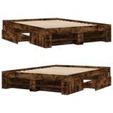 Cadre de lit sans matelas chêne fumé 120x200 cm bois ingénierie