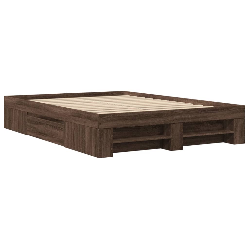 Cadre de lit sans matelas chêne marron 120x200 cm