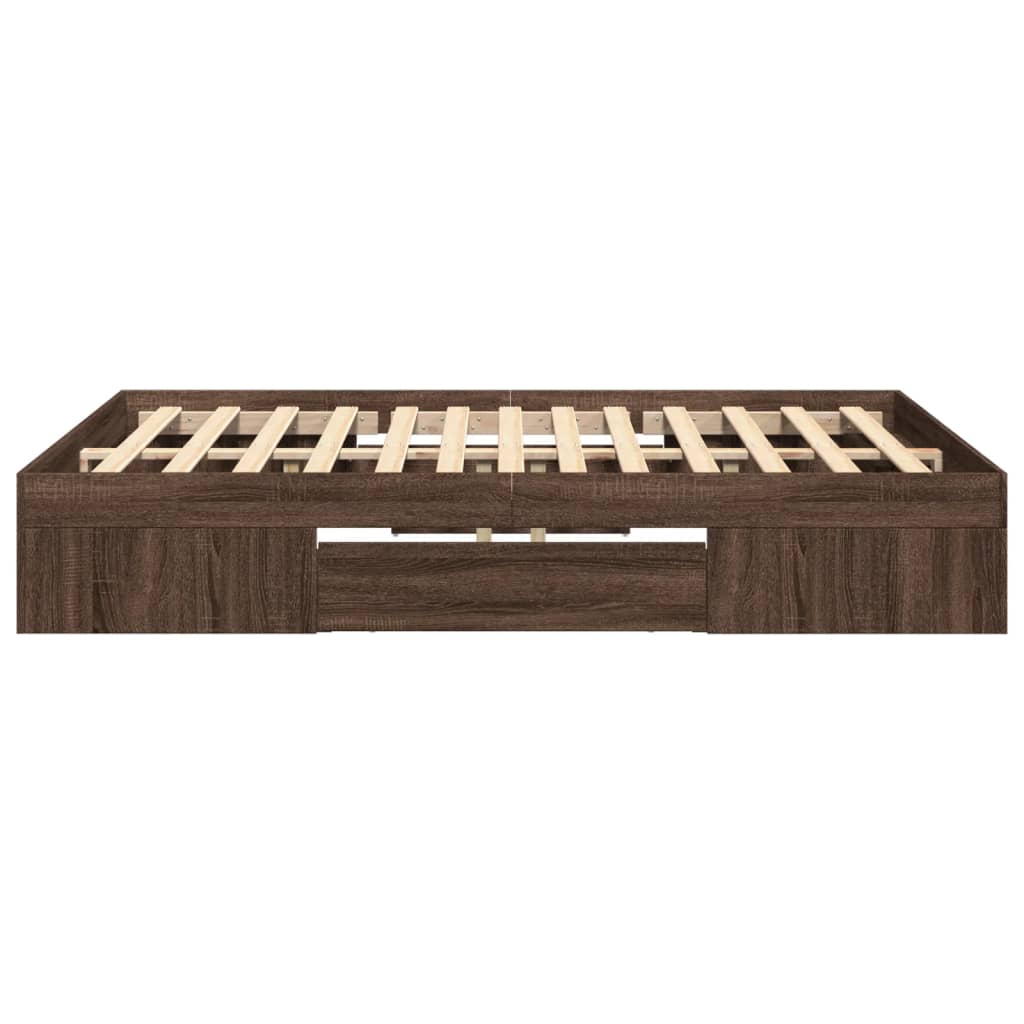 Cadre de lit sans matelas chêne marron 120x200 cm