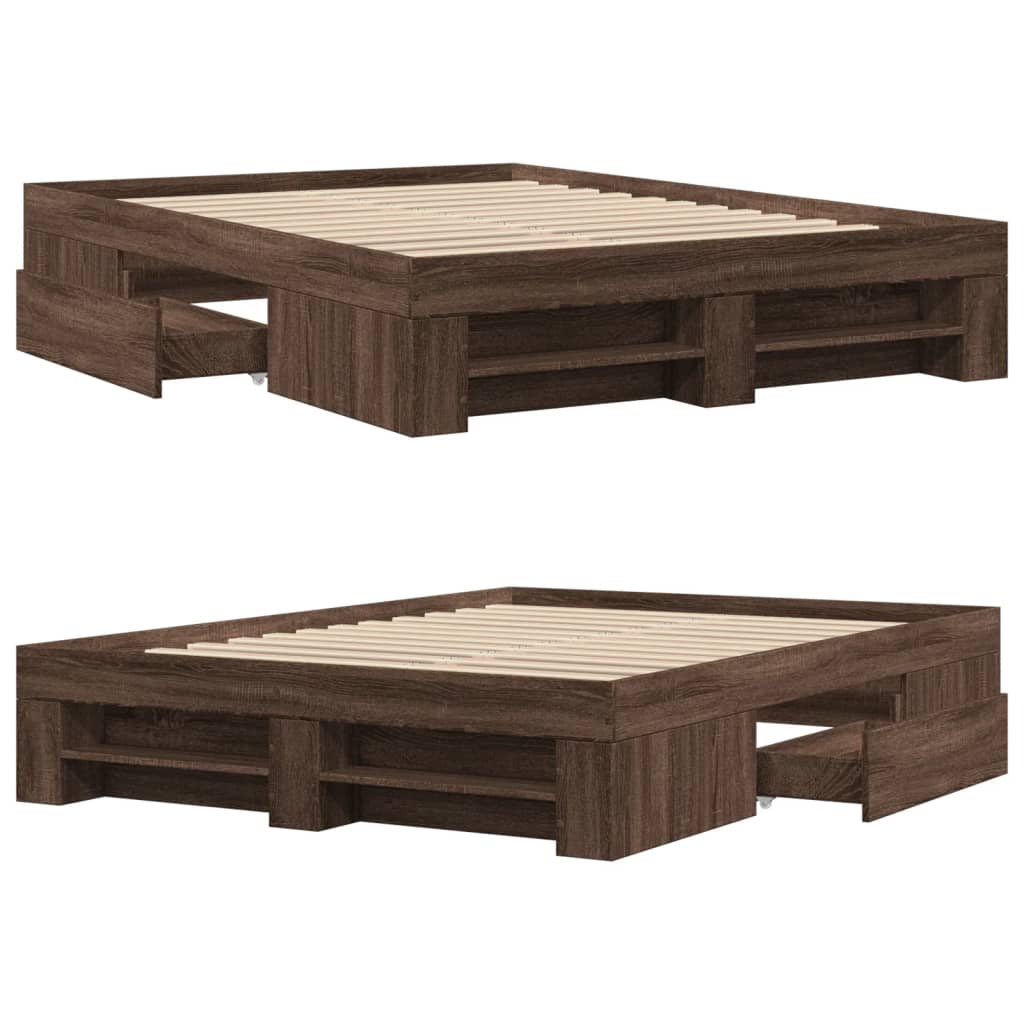 Cadre de lit sans matelas chêne marron 120x200 cm