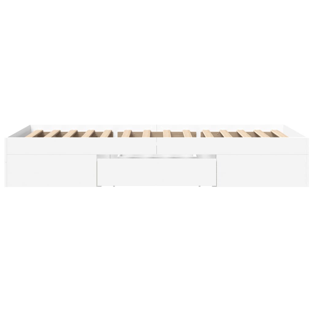 Cadre de lit sans matelas blanc 100x200 cm bois d'ingénierie