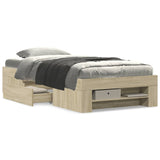 Bed frame without mattress sonoma oak 90x200 cm