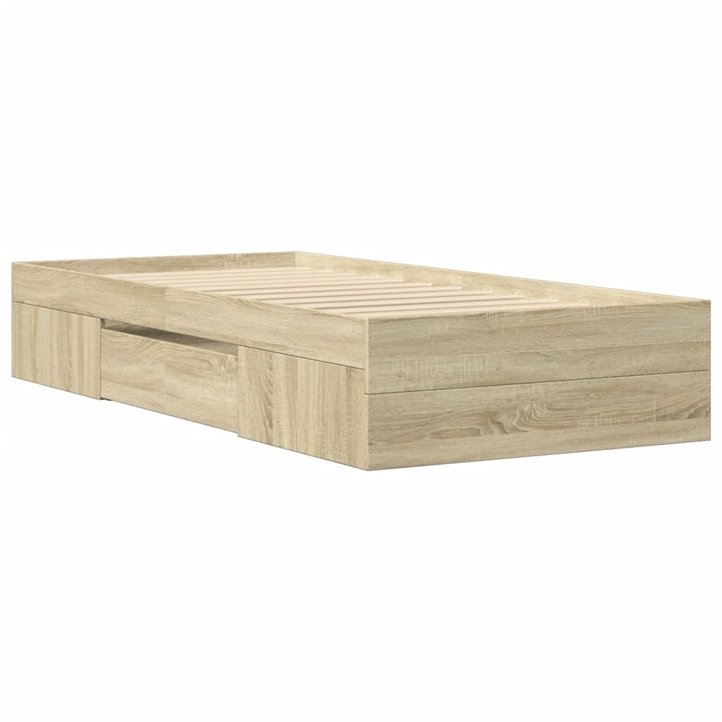 Bed frame without mattress sonoma oak 90x200 cm