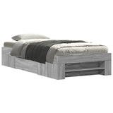 Bed frame without mattress sonoma gray 90x200 cm