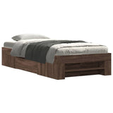 Bed frame without mattress brown oak 90x200cm engineered wood