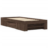 Bed frame without mattress brown oak 90x200cm engineered wood