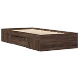 Bed frame without mattress brown oak 90x200cm engineered wood