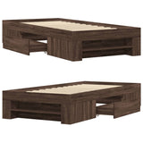 Bed frame without mattress brown oak 90x200cm engineered wood