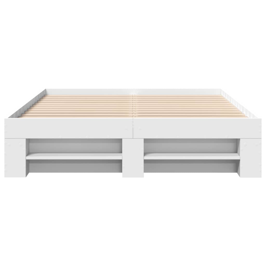 Bed frame without mattress white 140x190 cm engineered wood