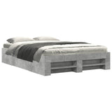 Bed frame without mattress concrete gray 140x190 cm engineered wood