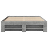 Bed frame without mattress concrete gray 140x190 cm engineered wood