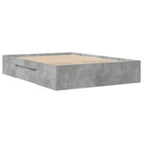 Bed frame without mattress concrete gray 140x190 cm engineered wood