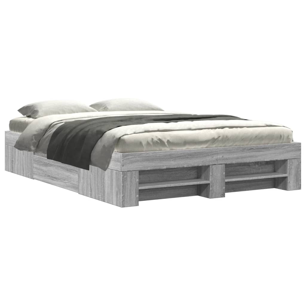 Bed frame without mattress sonoma gray 140x190 cm