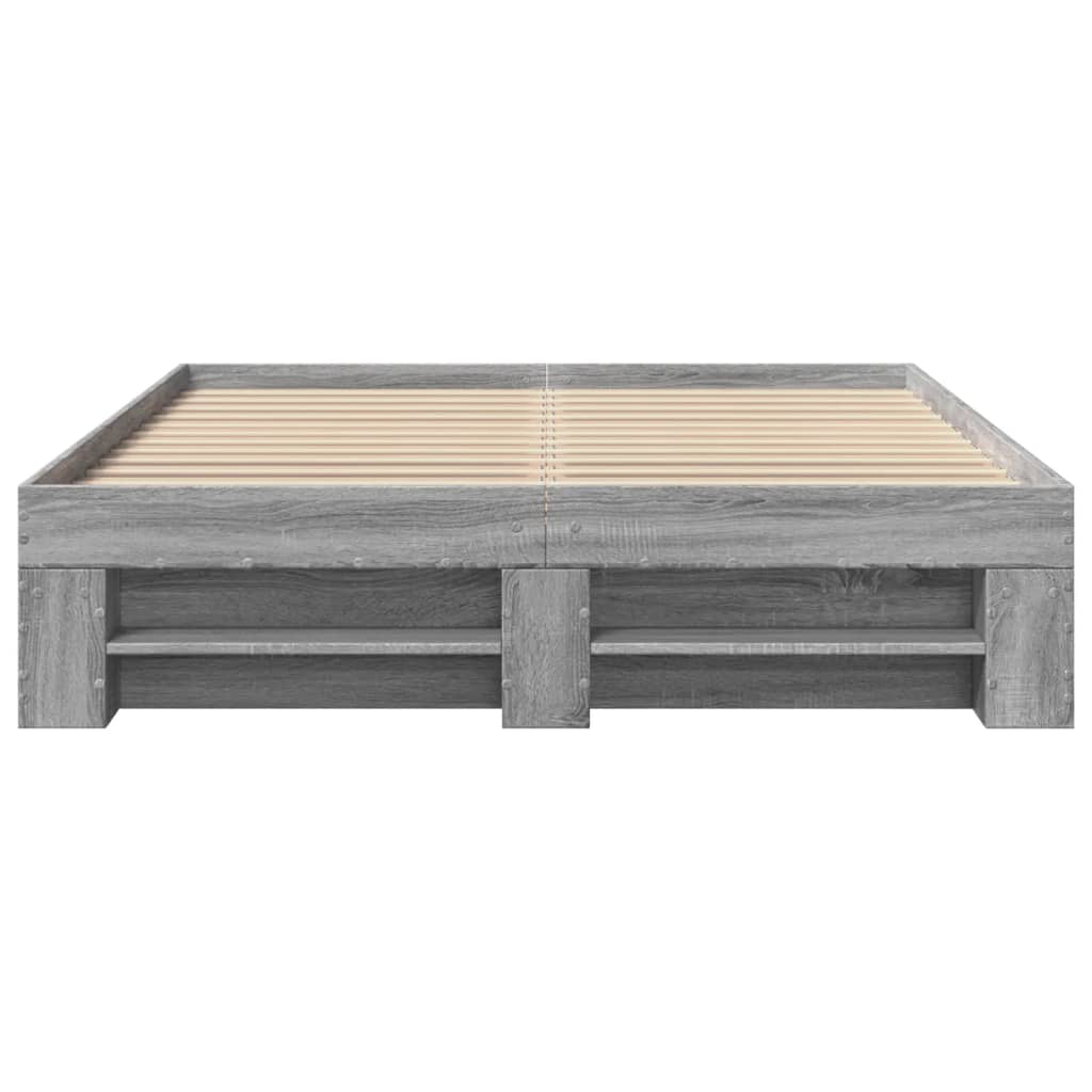 Bed frame without mattress sonoma gray 140x190 cm