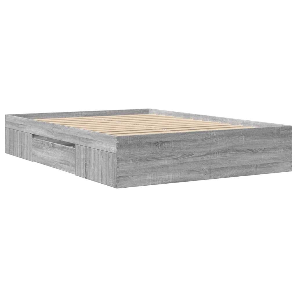 Bed frame without mattress sonoma gray 140x190 cm