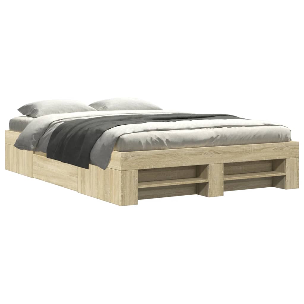 Bed frame without mattress sonoma oak 135x190 cm