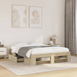 Bed frame without mattress sonoma oak 135x190 cm